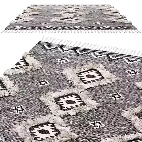 nuLOOM Ikat Tassel Area Rugs 3D model