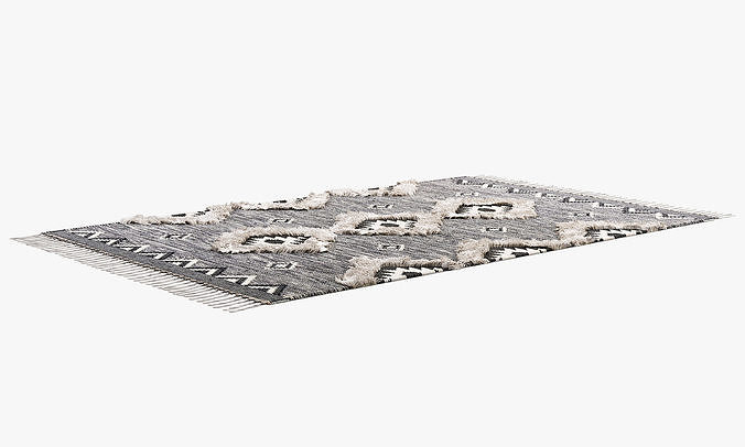 nuLOOM Ikat Tassel Area Rugs 3D model 3