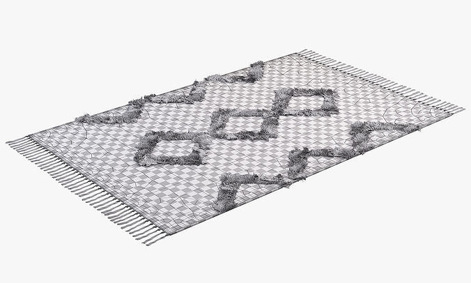 nuLOOM Ikat Tassel Area Rugs 3D model 7