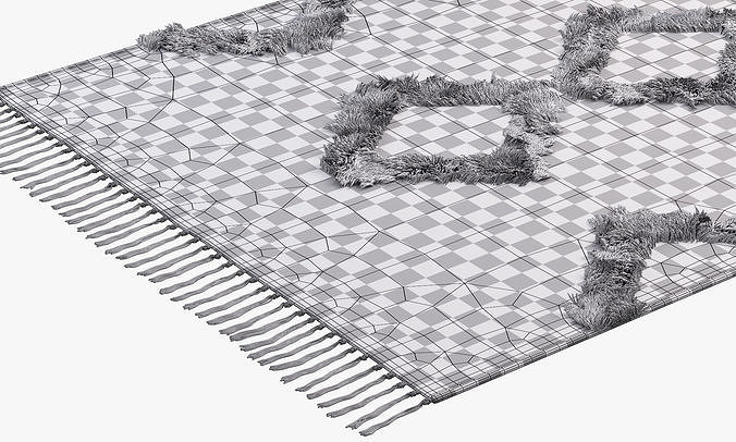nuLOOM Ikat Tassel Area Rugs 3D model 6