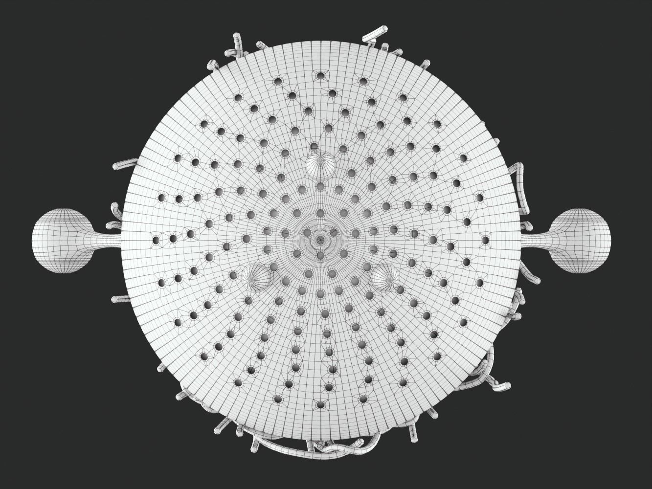 Spaghetti Monster Strainer with Noodles and Meatballs 3D model_22