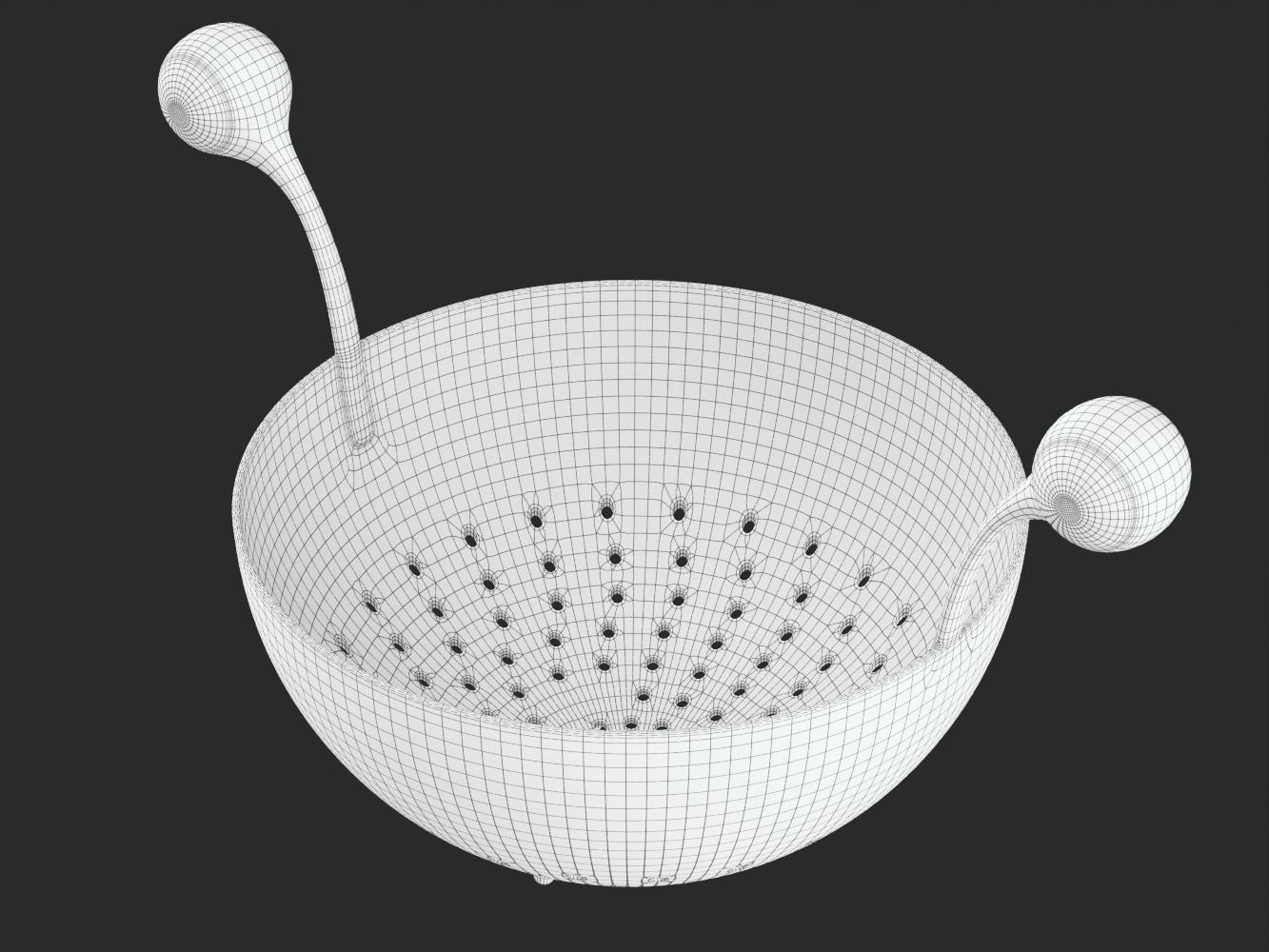 Spaghetti Monster Strainer with Noodles and Meatballs 3D model_19