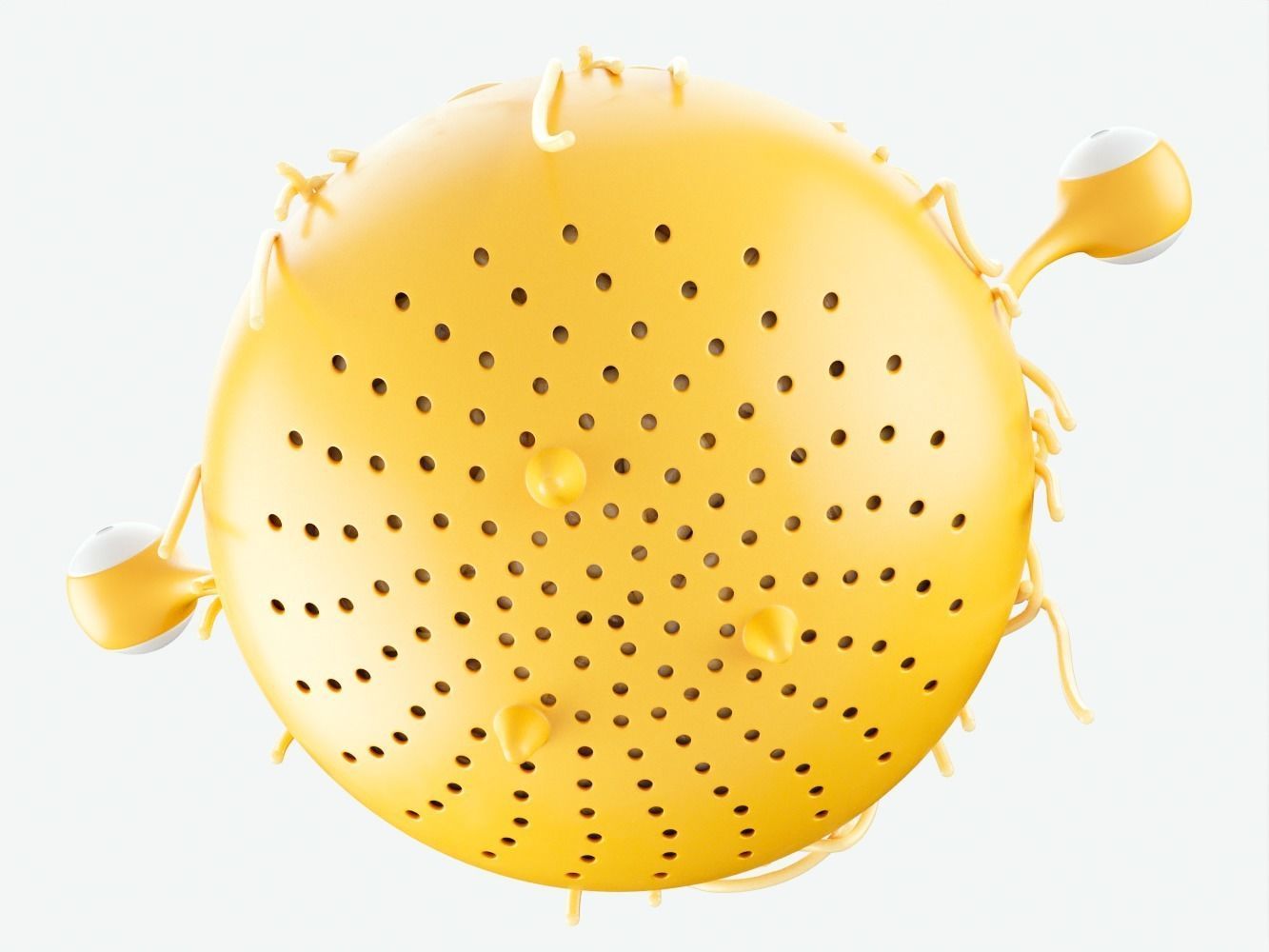 Spaghetti Monster Strainer with Noodles and Meatballs 3D model_8