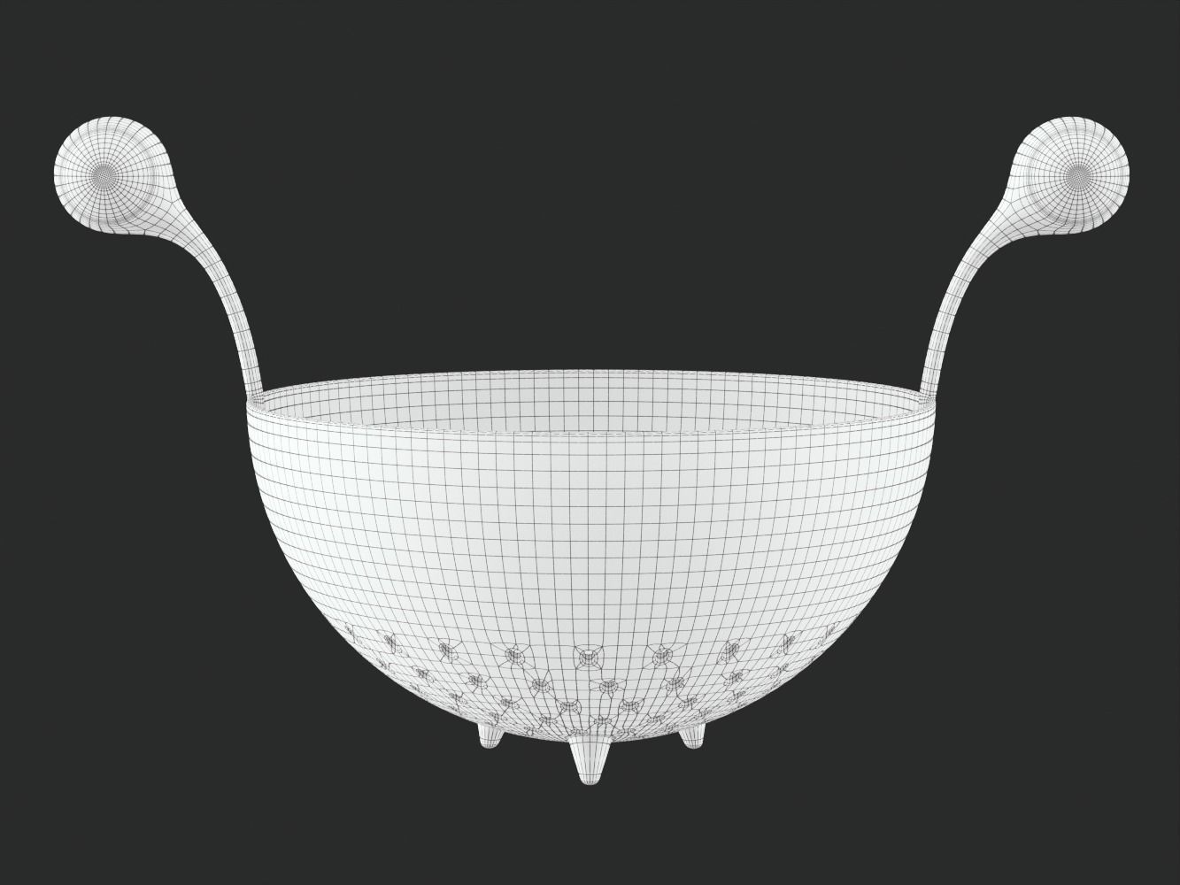 Spaghetti Monster Strainer with Noodles and Meatballs 3D model_17