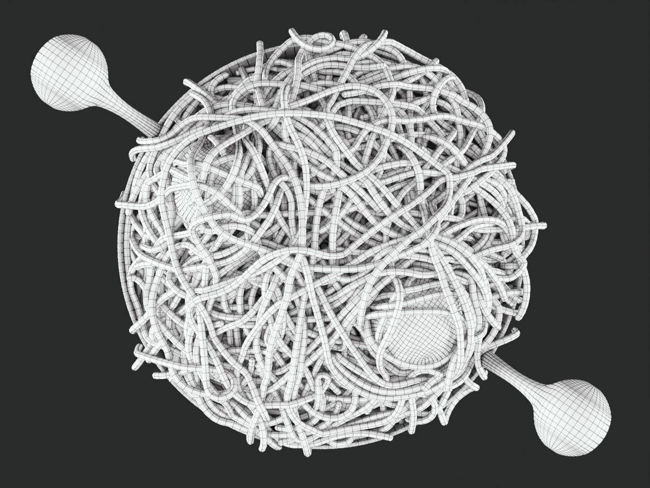 Spaghetti Monster Strainer with Noodles and Meatballs 3D model_20
