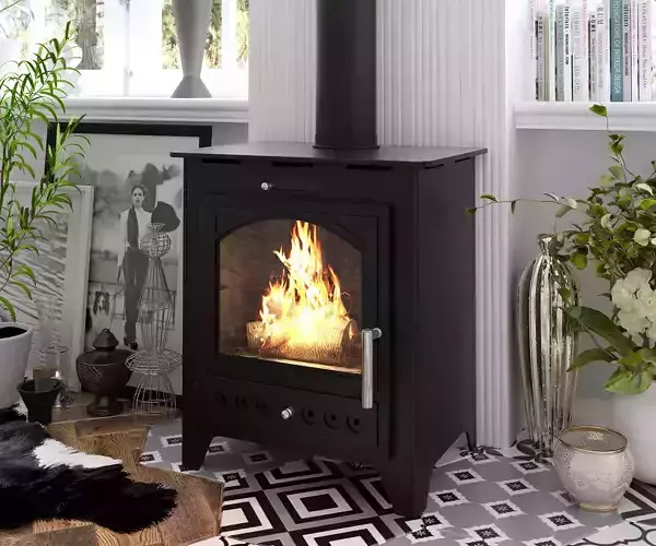 small living room design with Stove