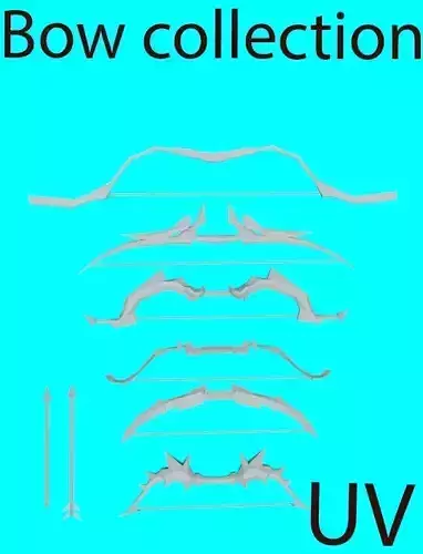  Collection low poly bows for coloring separate UV Free low-poly 3D model