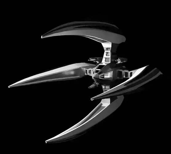 Death claw - orbital fighter Low-poly 3D model