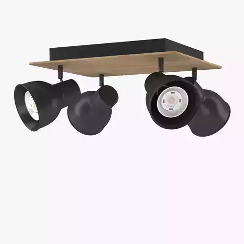 Ceiling LED spots wood 3D model