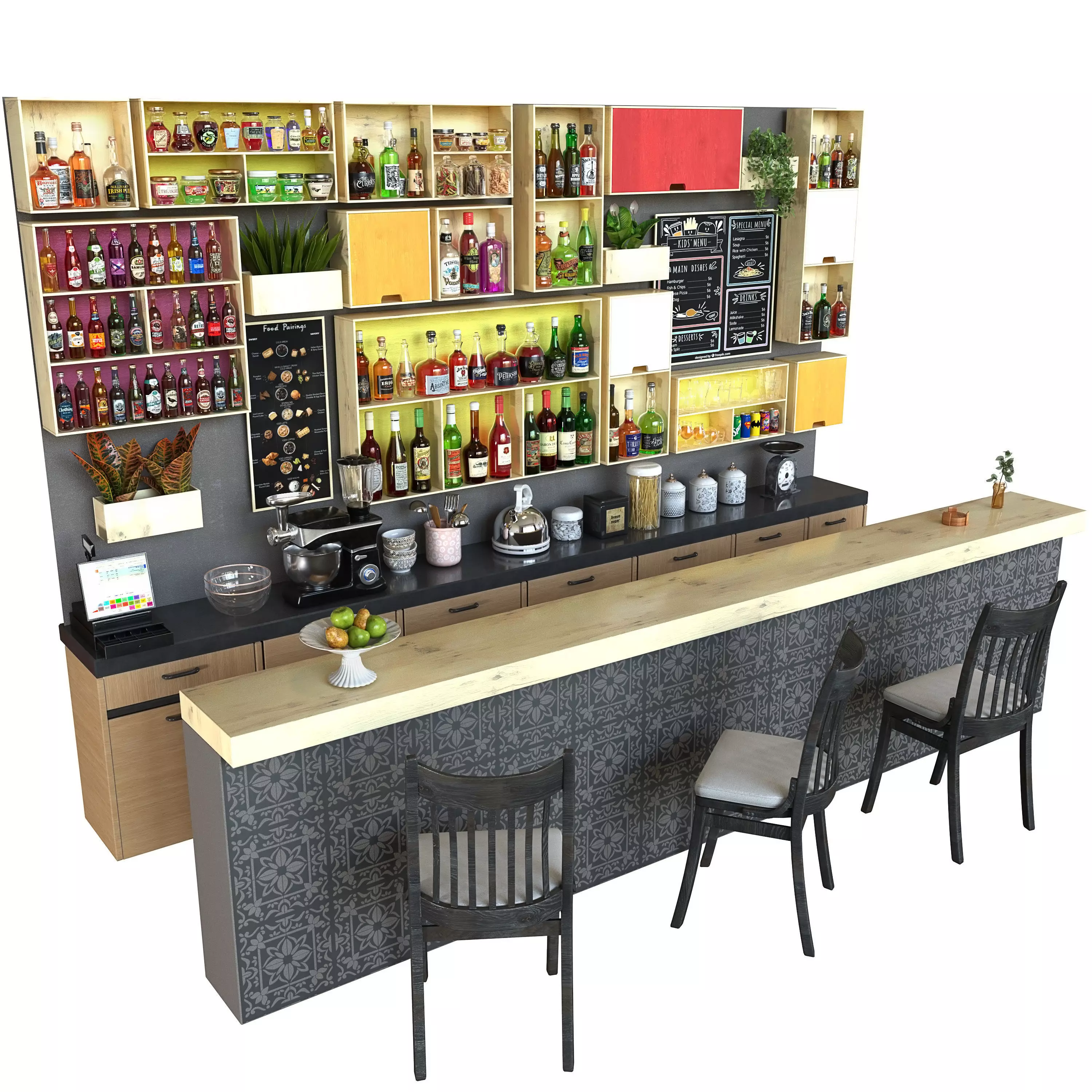 ColorBar bar counter design 3D model_0