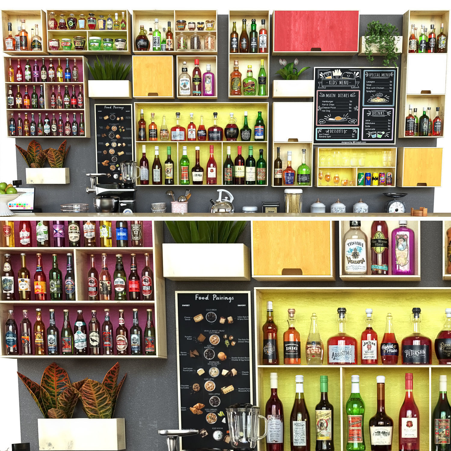 ColorBar bar counter design 3D model_1