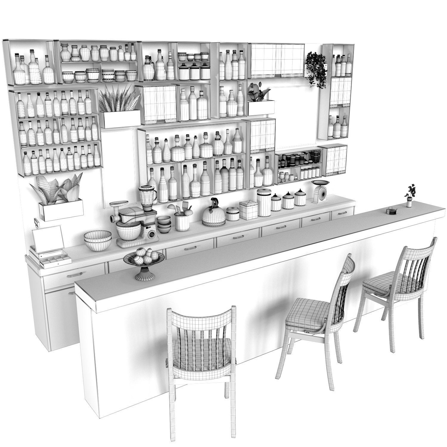 ColorBar bar counter design 3D model_4