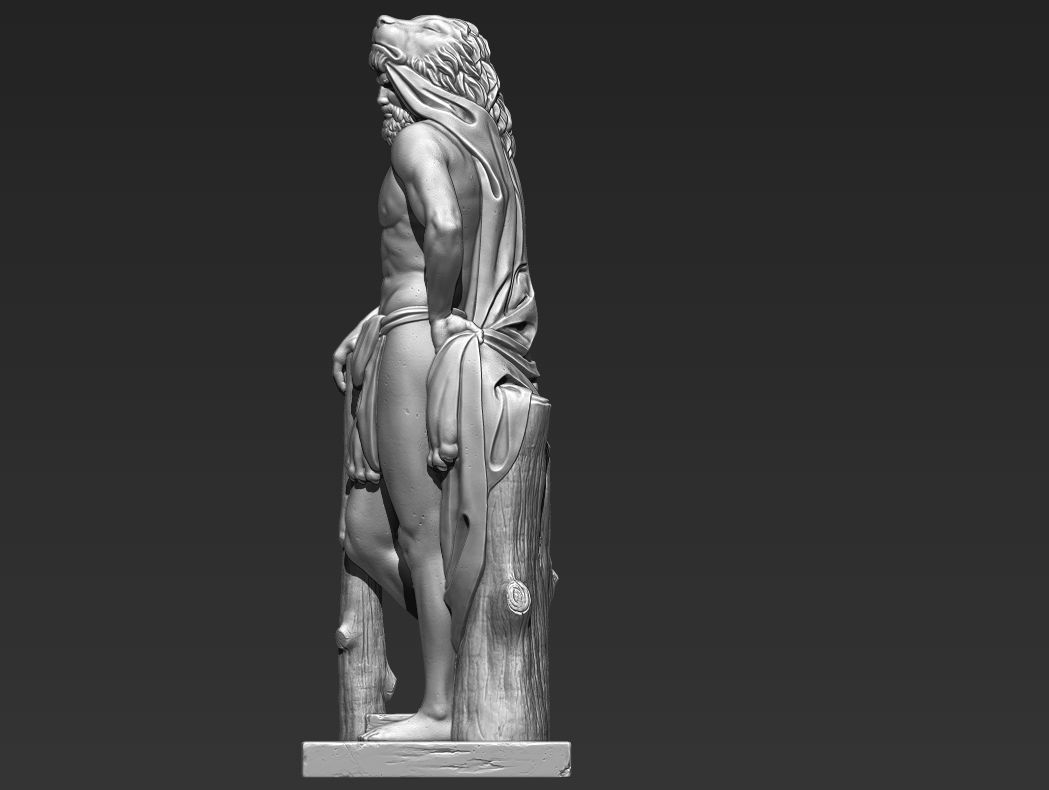 Hercules Greek Statue 3D print model_9