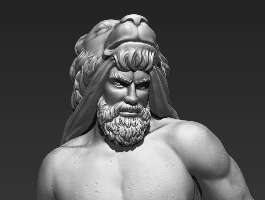 Hercules Greek Statue 3D print model_1