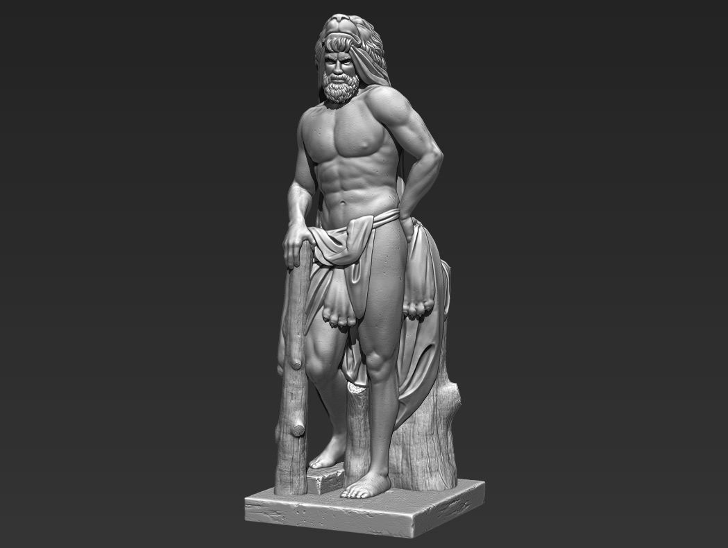 Hercules Greek Statue 3D print model_4