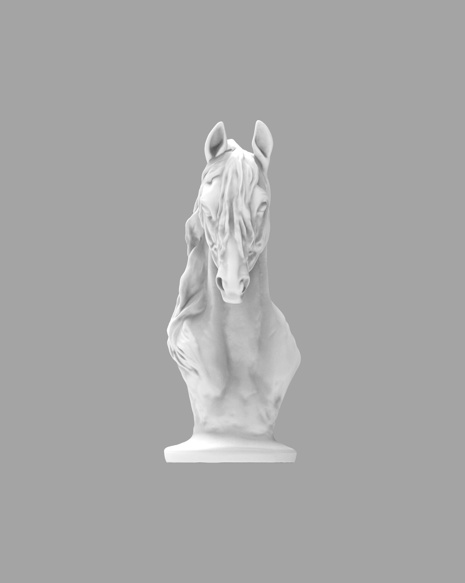 Horse Torso Statue 3D model_3