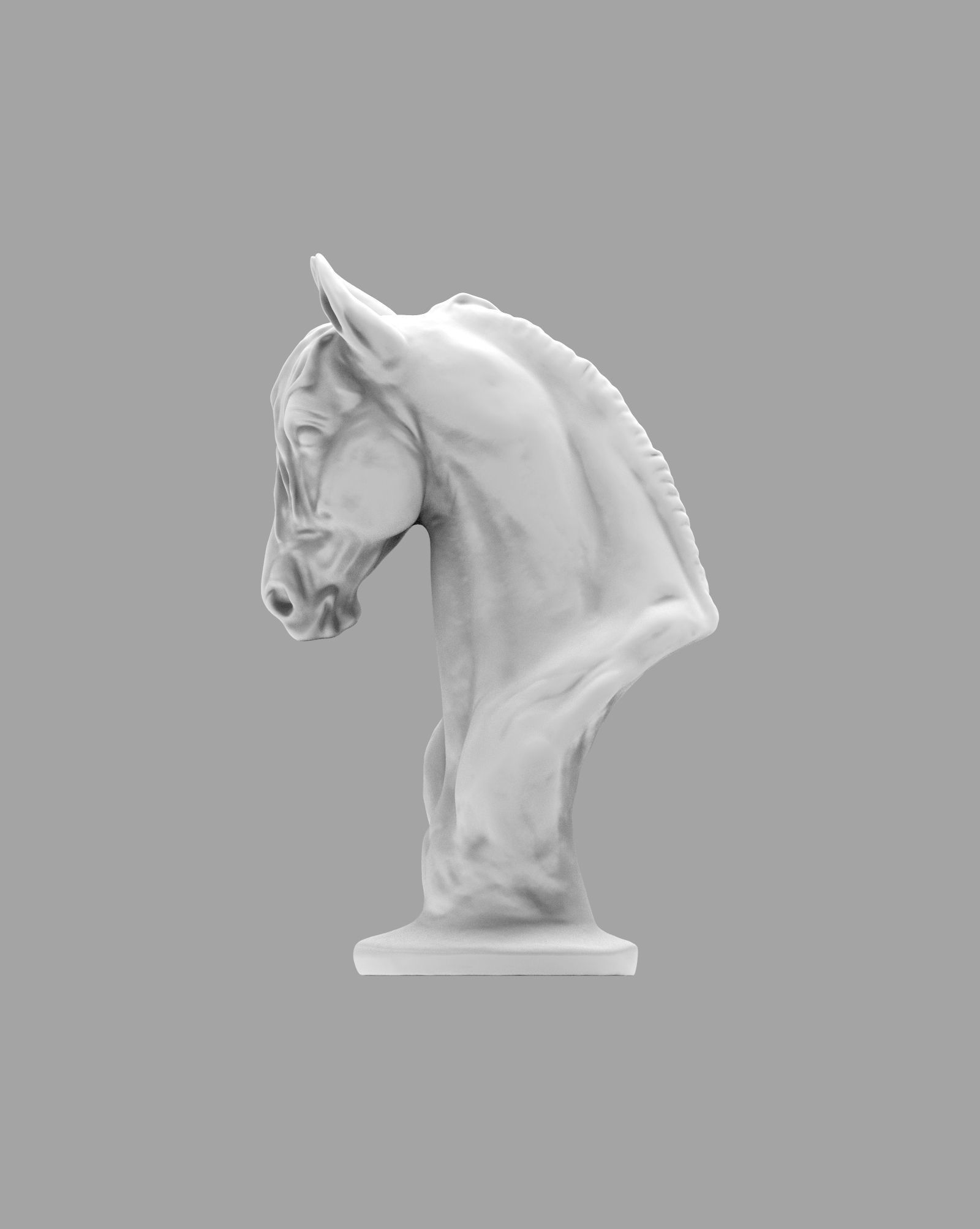 Horse Torso Statue 3D model_4