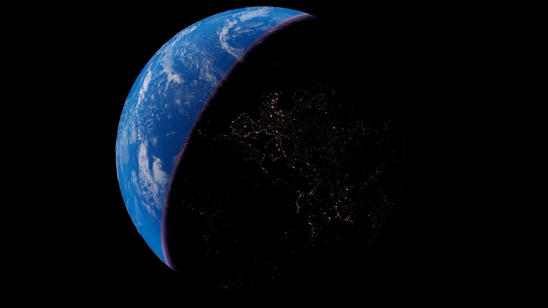 Earth from space 3D model_2