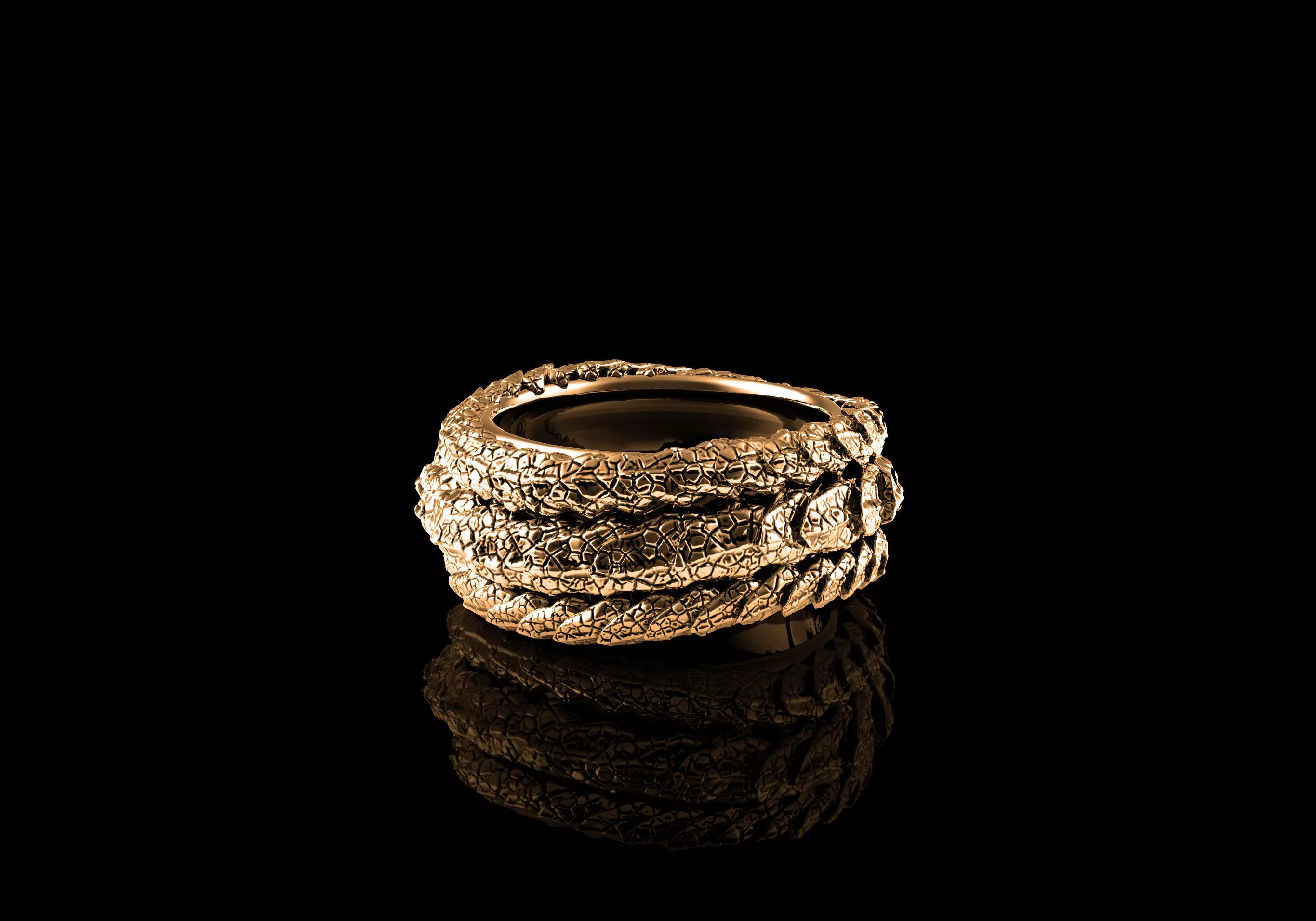 Dragons scale ring 3D print model