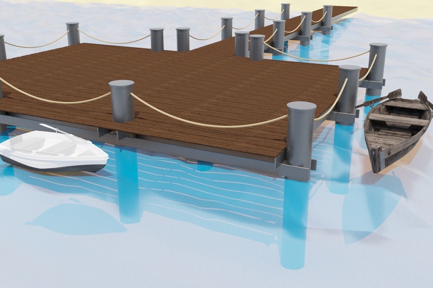 Marina for boats 3D model 3D model_2