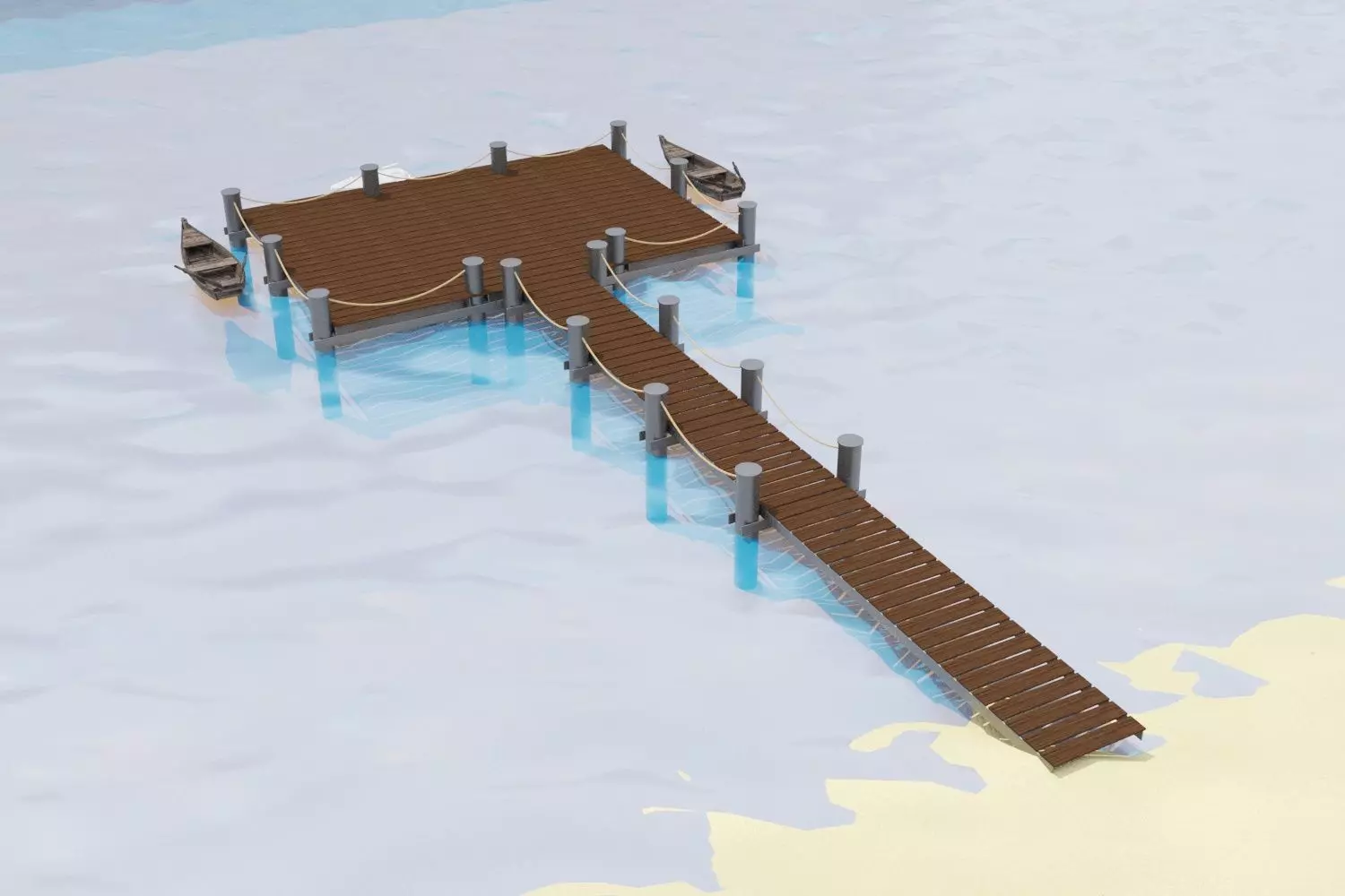 Marina for boats 3D model 3D model_0