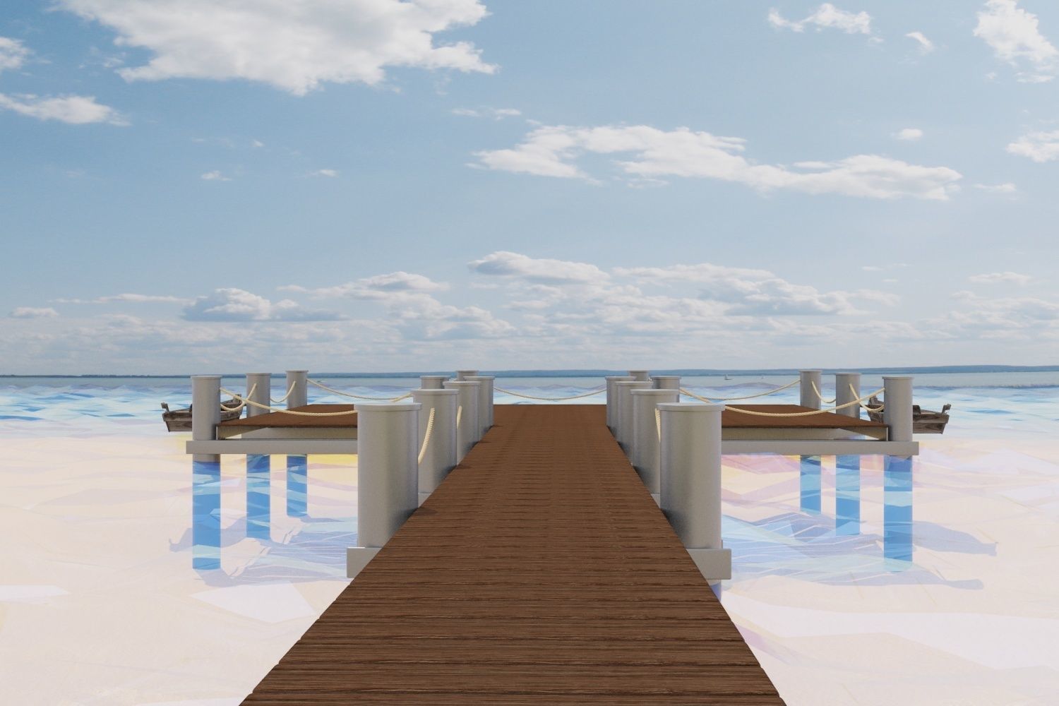 Marina for boats 3D model 3D model_1