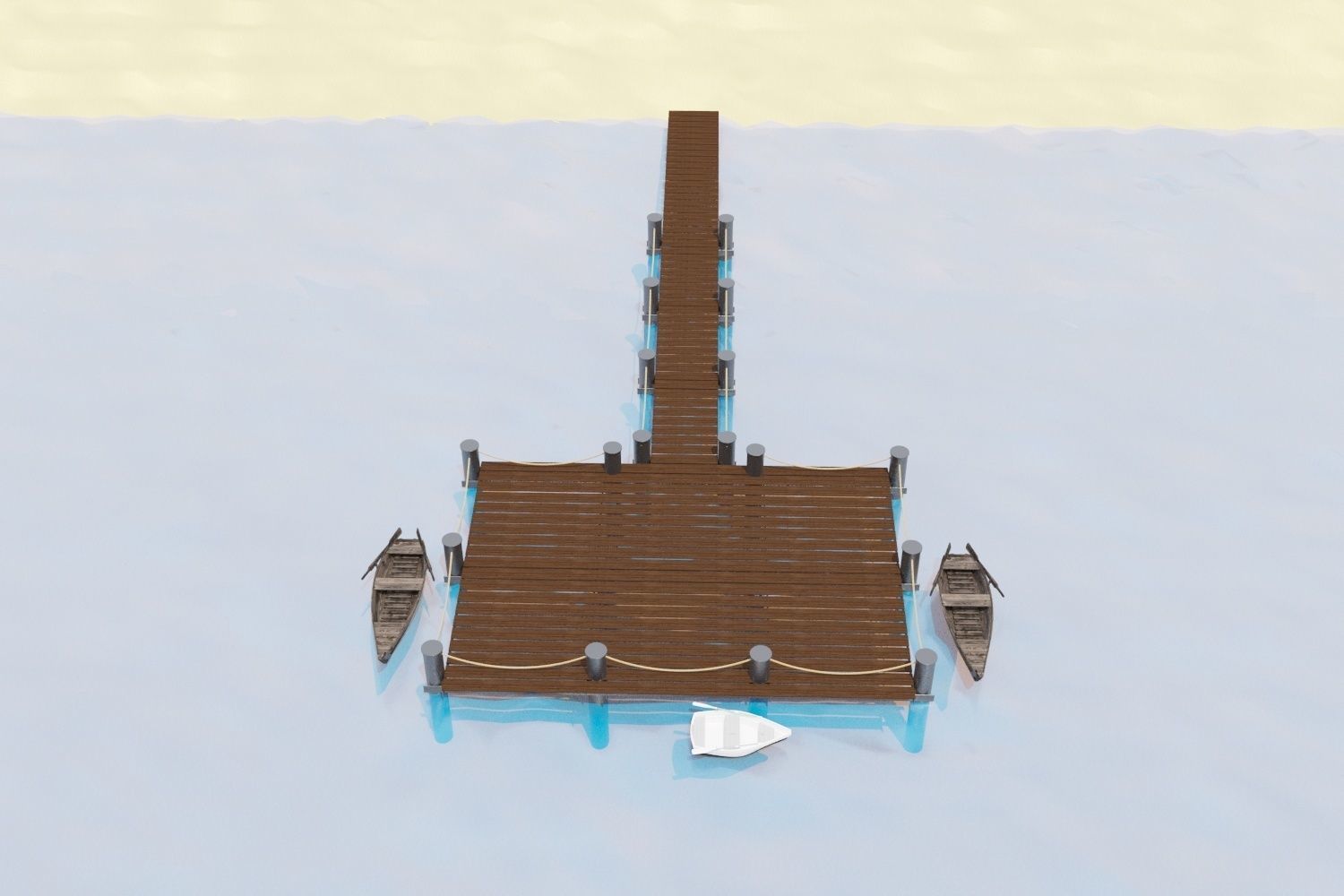 Marina for boats 3D model 3D model_4