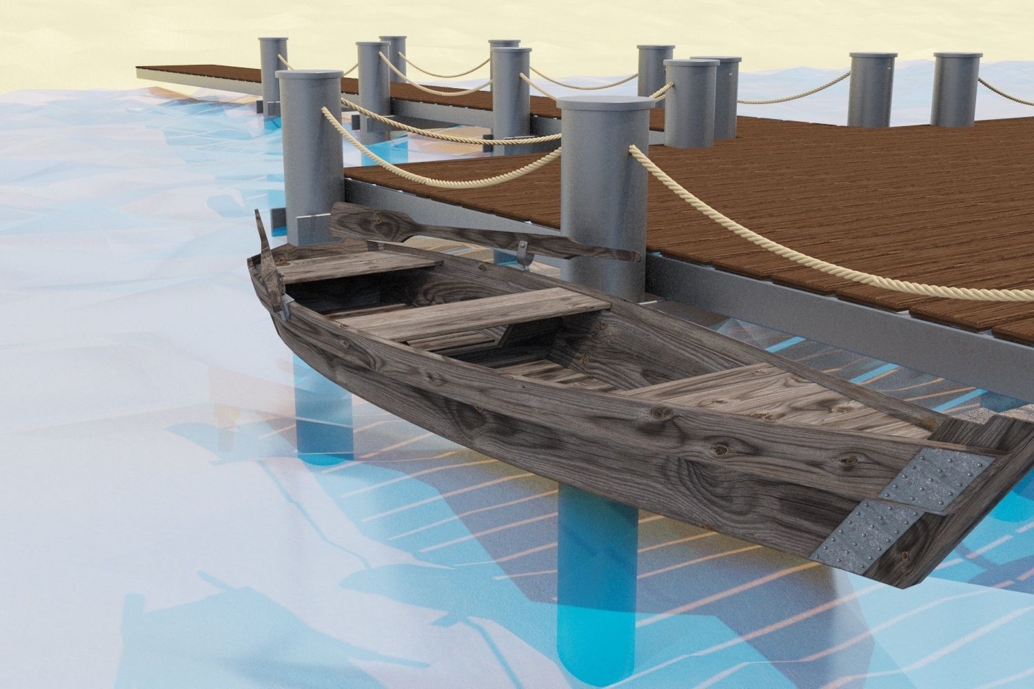 Marina for boats 3D model 3D model_3