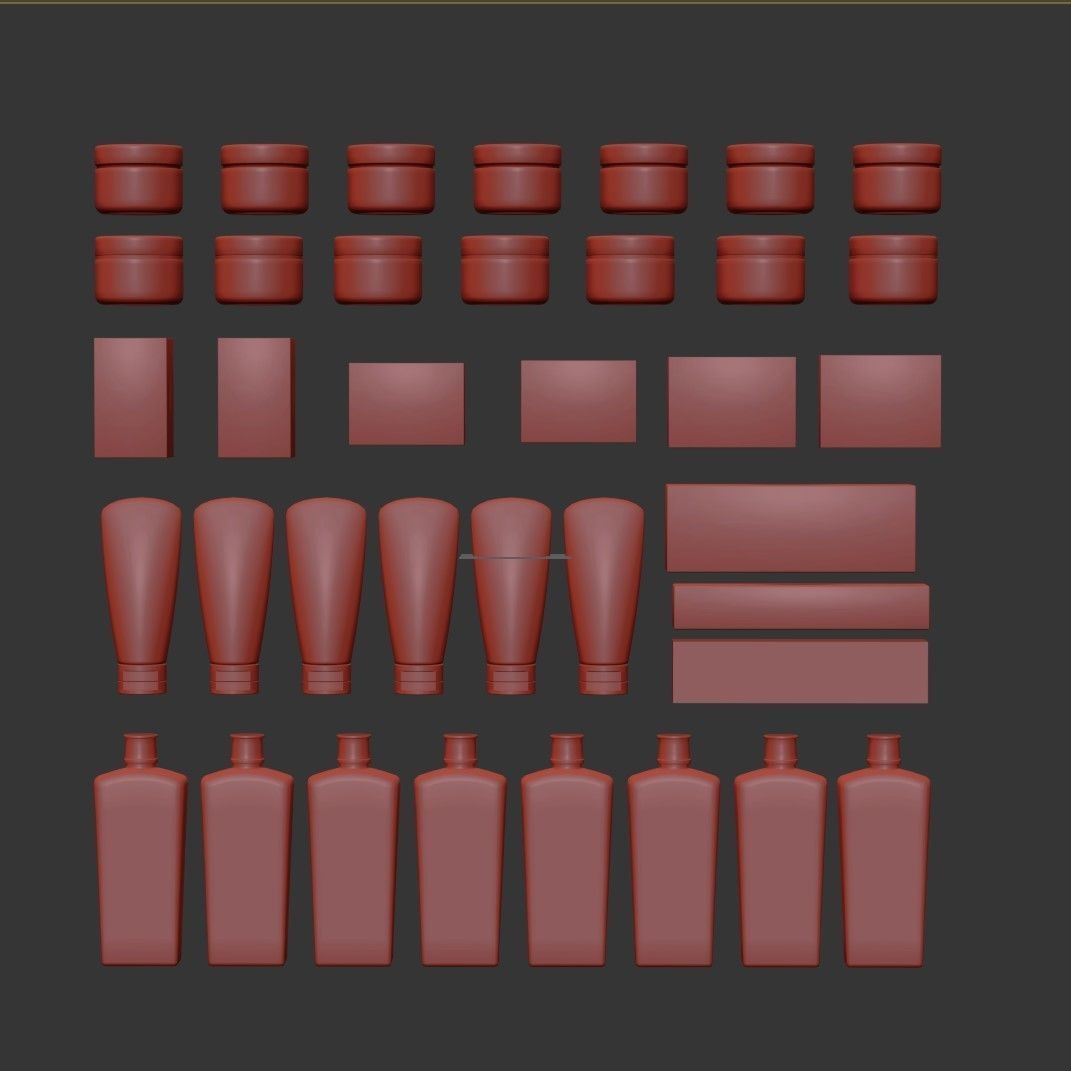 CosmeticSet2 types of cosmetics and toiletries 3D model_4