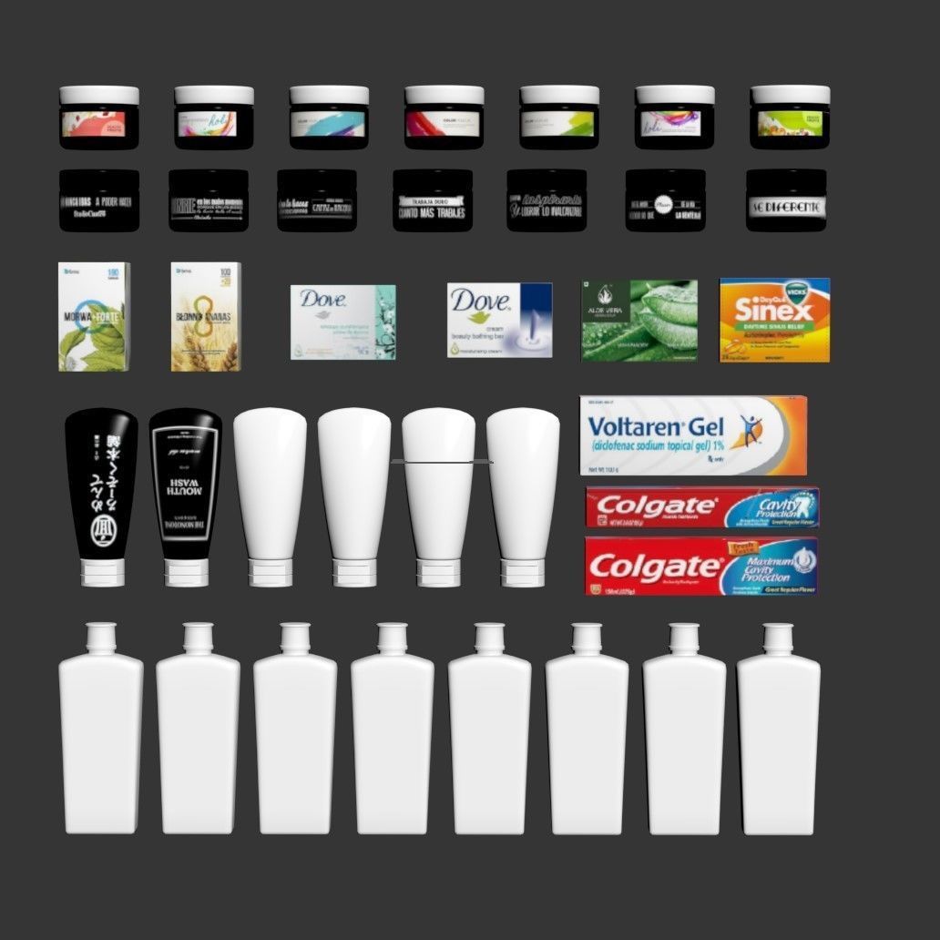 CosmeticSet2 types of cosmetics and toiletries 3D model_3