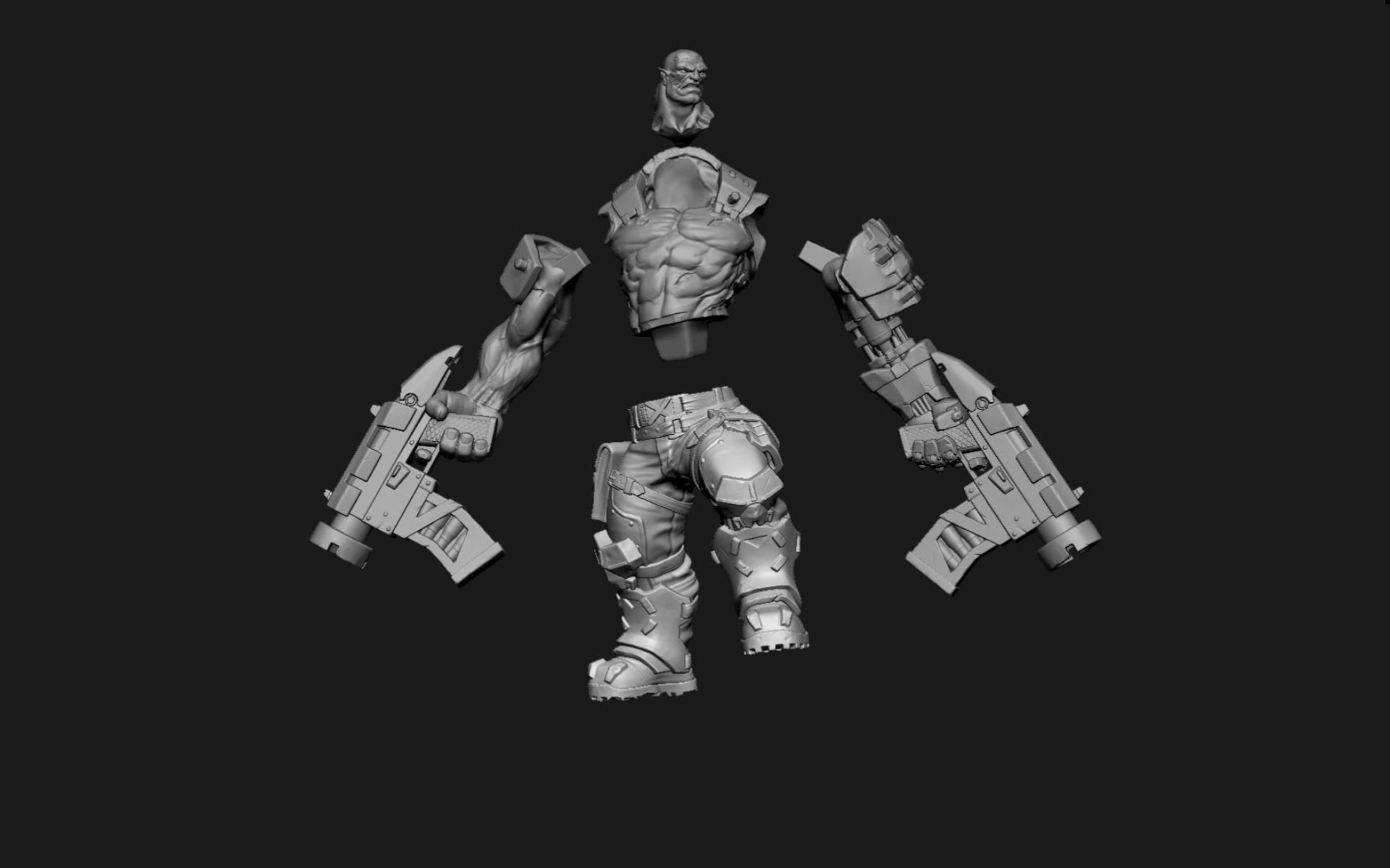 Orc Cyborg printable 3D print model_4