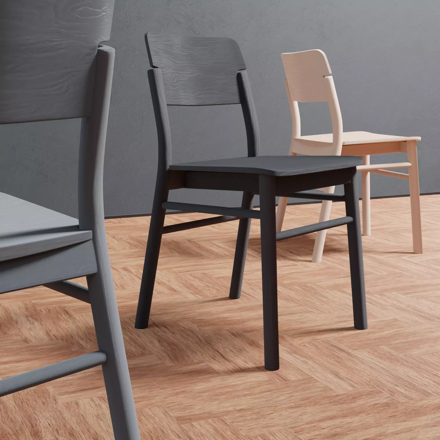 Sipa - Pop - Lacquered wooden chair 3D model