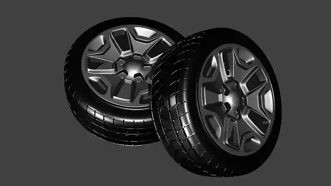 realistic Low poly with high detailed Wheel model