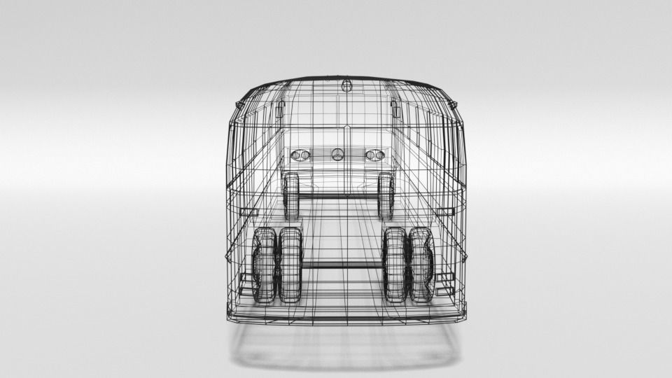 Low Poly Cartoon Retro Bus Low-poly 3D model_12