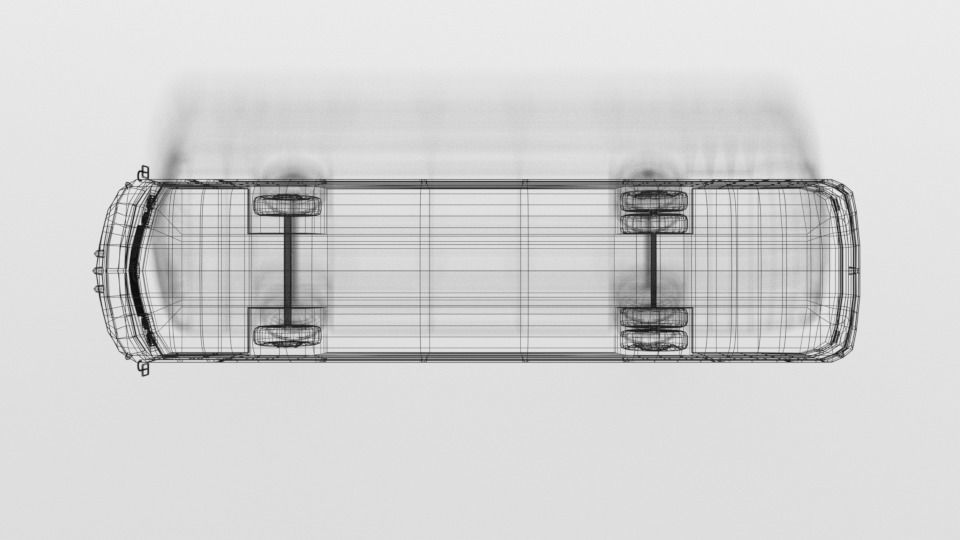 Low Poly Cartoon Retro Bus Low-poly 3D model_17