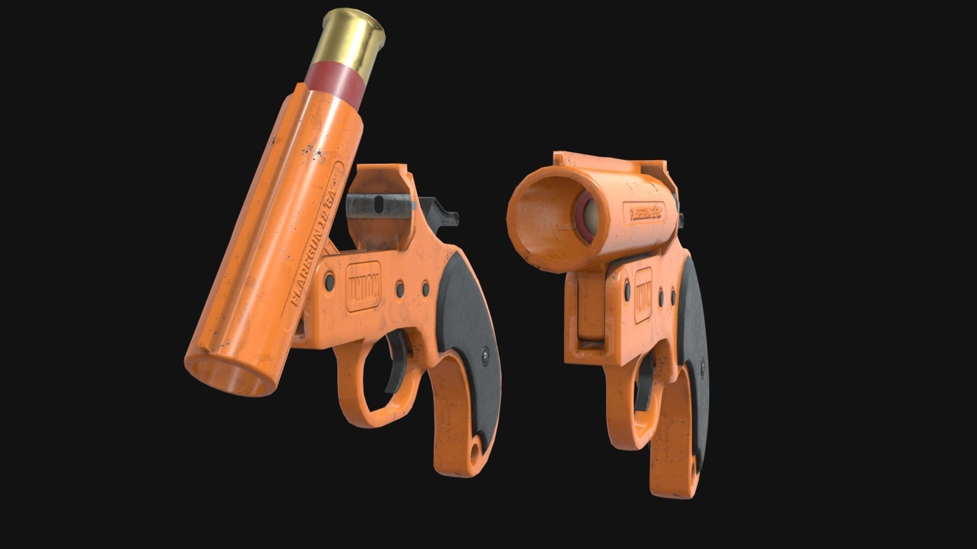 Flaregun 12 GA Low-poly 3D model_2
