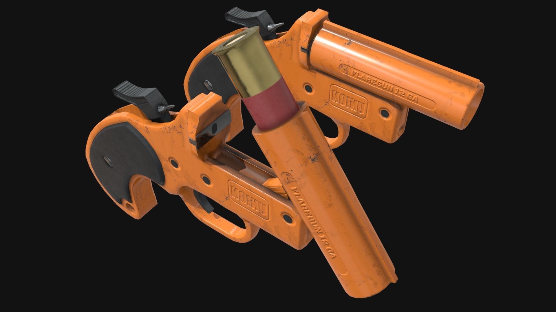 Flaregun 12 GA Low-poly 3D model_5