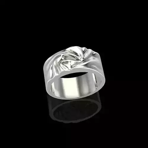 Women ring fabric folds 3dm stl