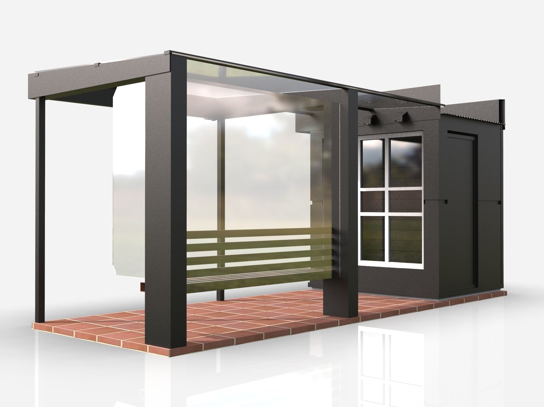 Bus station 3D model_5