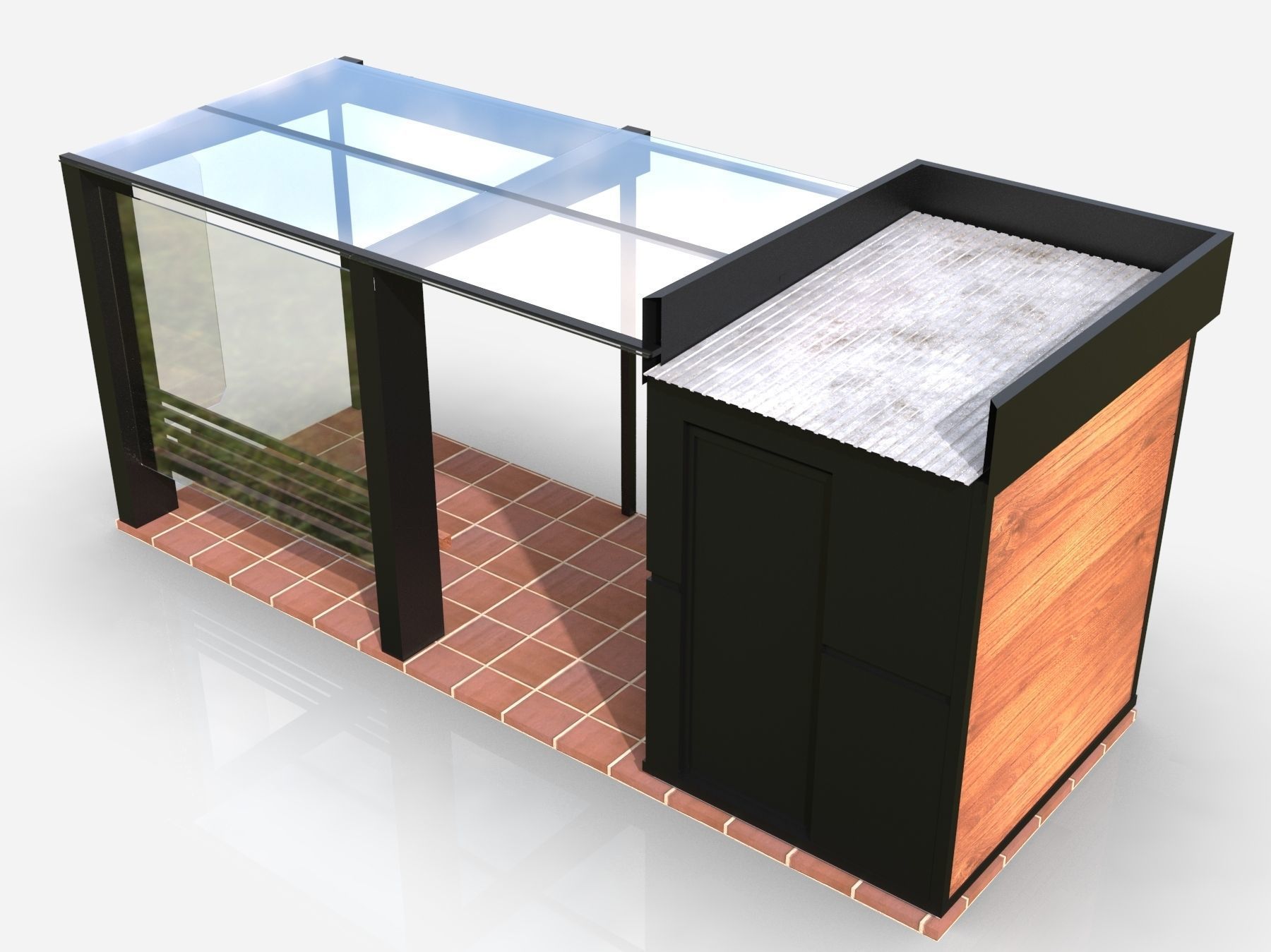 Bus station 3D model_6