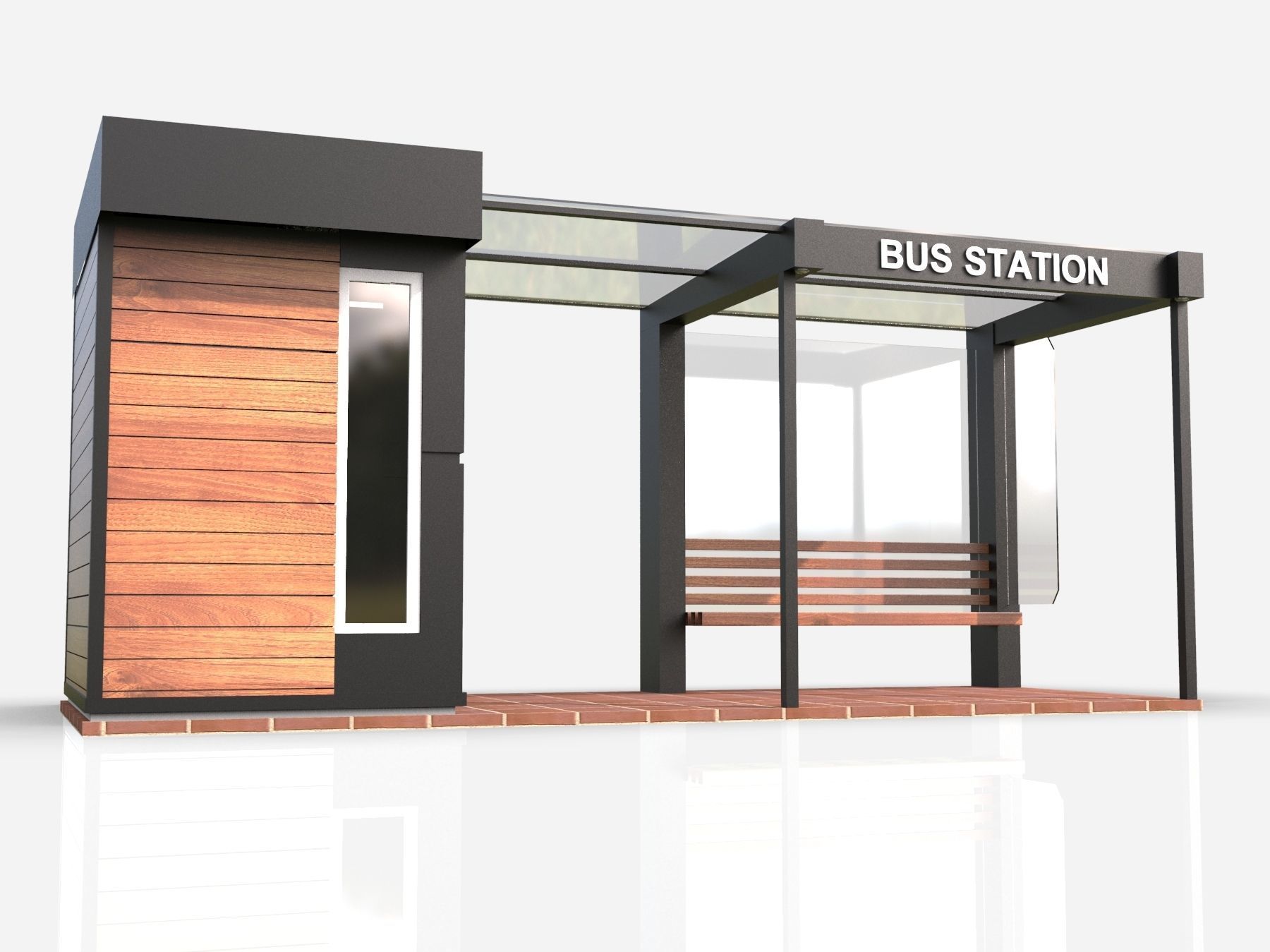 Bus station 3D model_9