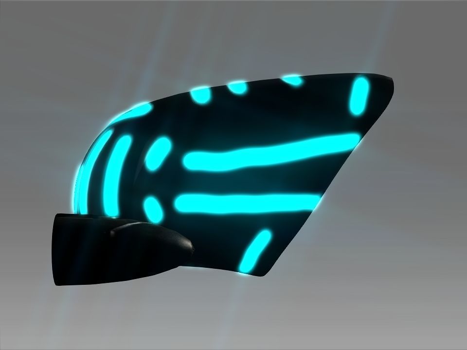 Pointed Front Space Ship Helm Low-poly 3D model_11