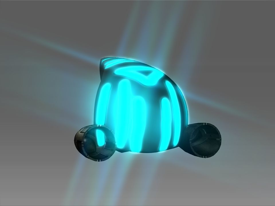 Pointed Front Space Ship Helm Low-poly 3D model_4