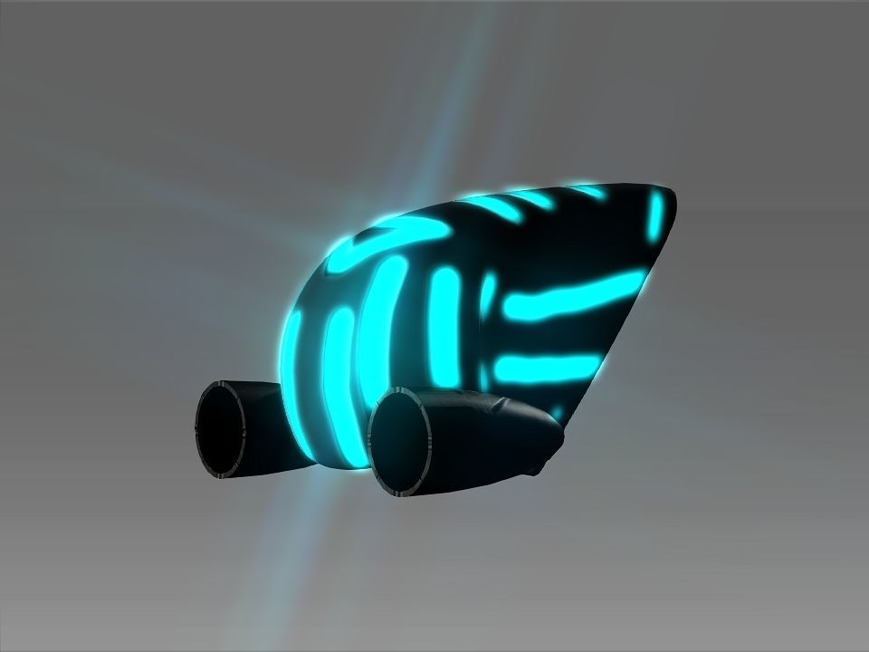 Pointed Front Space Ship Helm Low-poly 3D model_8