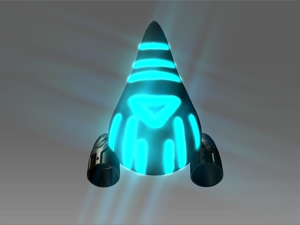 Pointed Front Space Ship Helm Low-poly 3D model_22