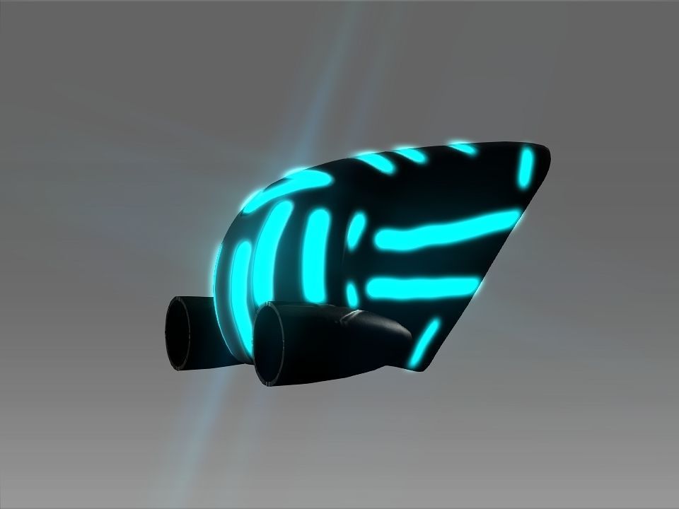 Pointed Front Space Ship Helm Low-poly 3D model_9
