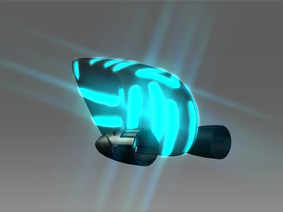 Pointed Front Space Ship Helm Low-poly 3D model_2