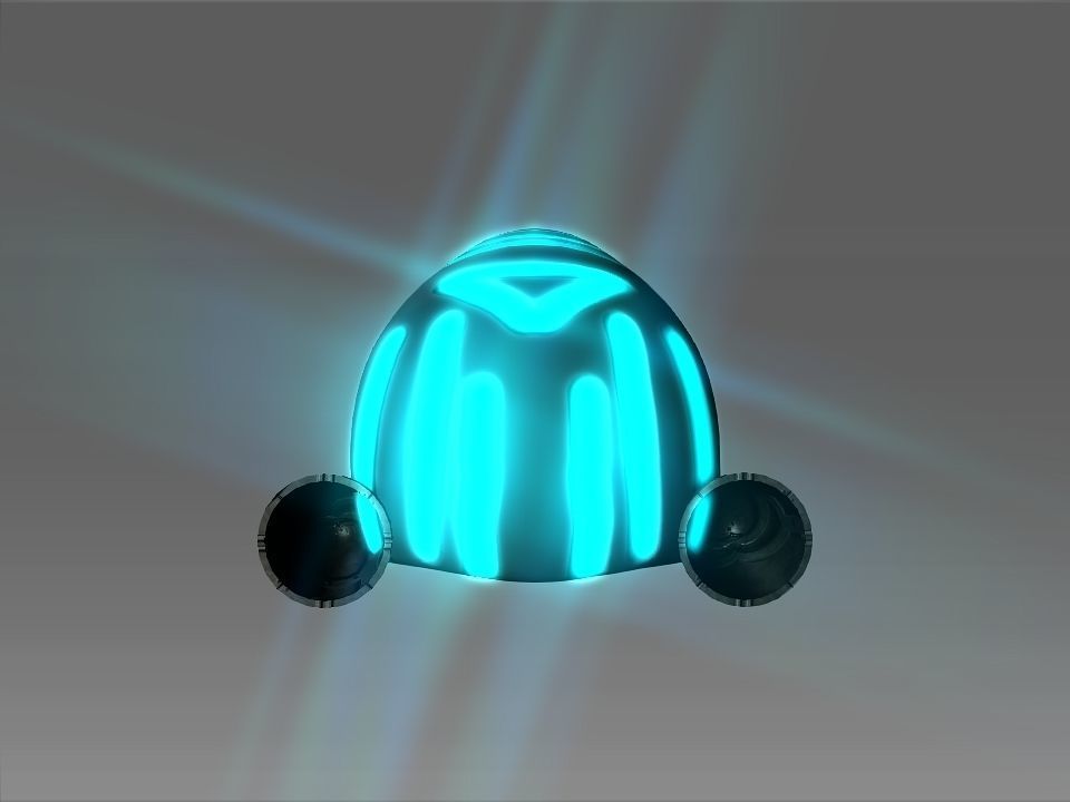 Pointed Front Space Ship Helm Low-poly 3D model_5