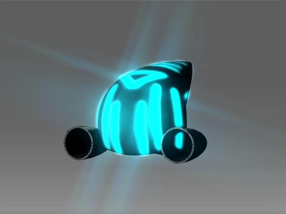 Pointed Front Space Ship Helm Low-poly 3D model_6