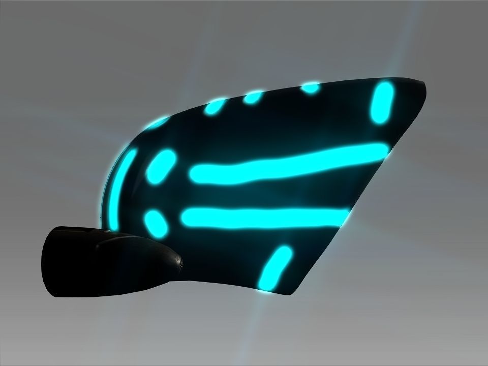 Pointed Front Space Ship Helm Low-poly 3D model_13